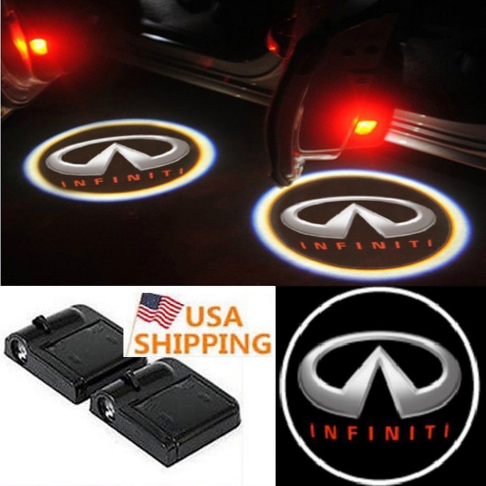 2 pcs Wireless LED Car Logo Door Light Infiniti